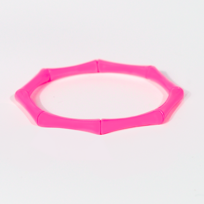 Bamboo Enamel Bracelet | Pop Pink