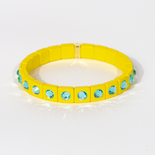 Bling Enamel Crystal Bracelet | Yellow