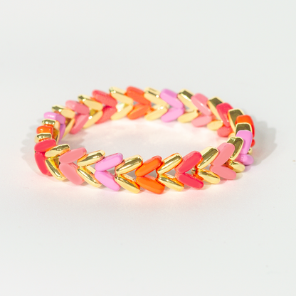 Aztec Enamel Bracelet | Pink