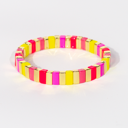 Classic Enamel Bracelet | Pop Pink & Yellow