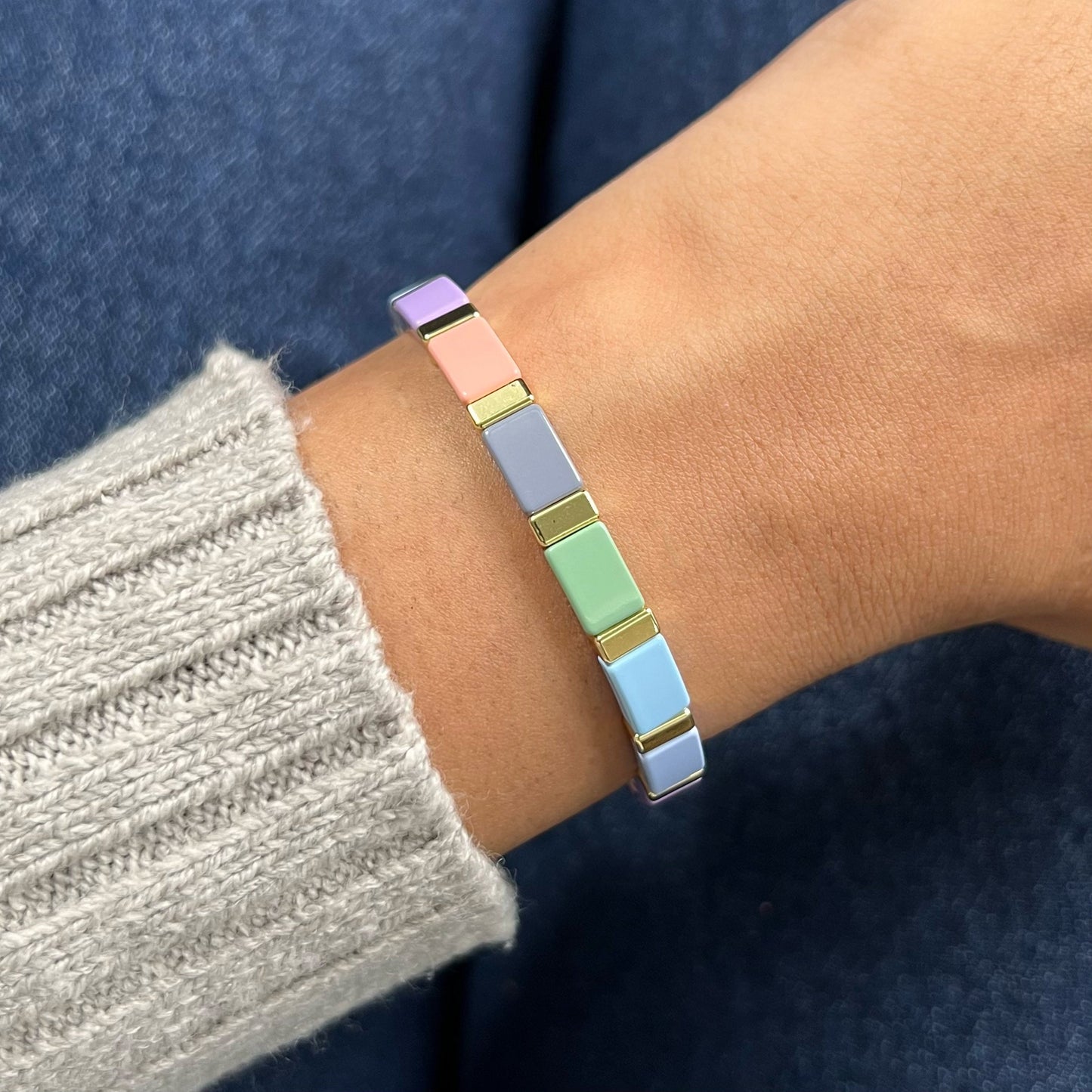 Party Enamel Bracelet | Pastel Olive