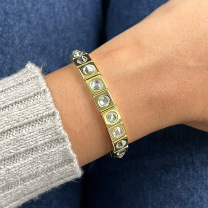 Bling Enamel Crystal Bracelet | Gold