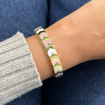 Amazonia Enamel Bracelet | Pastel Peach & Mauve