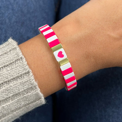 Love Enamel Bracelet | Pop Pink