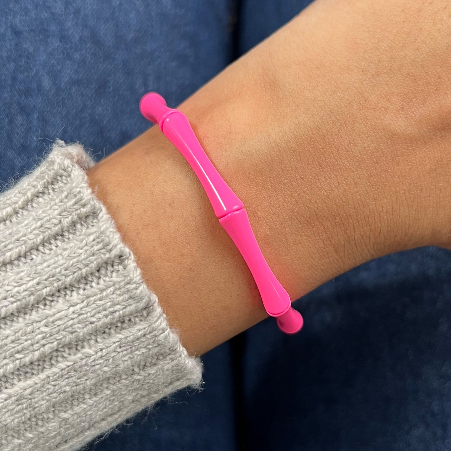 Bamboo Enamel Bracelet | Pop Pink